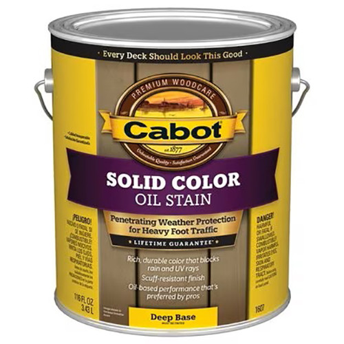 1 Gal Cabot 1607 Deep Base Solid Color Deck Oil-Based Deck & Siding Stain