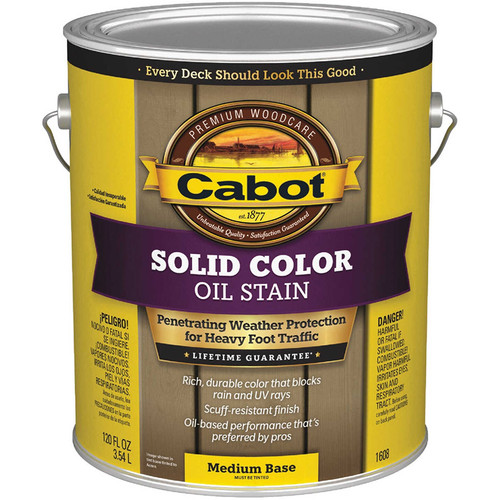 1 Gal Cabot 1608 Medium Base Solid Color Deck Oil-Based Deck & Siding Stain
