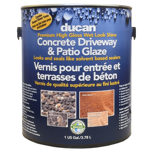 1 Gal Ducan Products 180D10704 Clear Concrete Glaze Premium Concrete Driveway & Patio Glaze, High Gloss