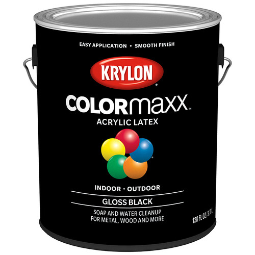 1 Gal Krylon K05648007 Black COLORmaxx Paint & Primer, Gloss