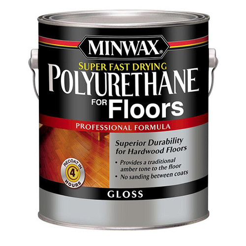 1 Gal Minwax 13020 Clear Super Fast-Drying Polyurethane for Wood Floors, Gloss