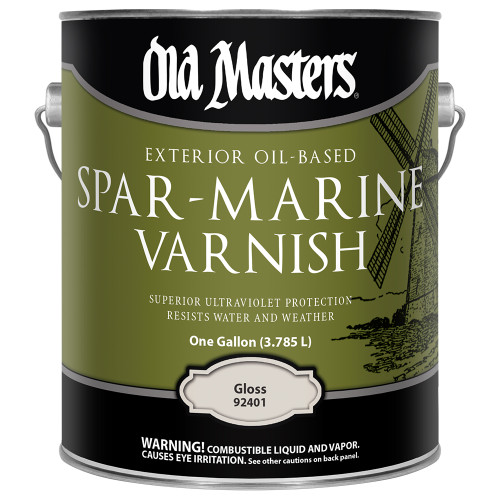 1 Gal Old Masters 92401 Clear Spar-Marine Varnish Oil-Based Exterior Coating, Gloss