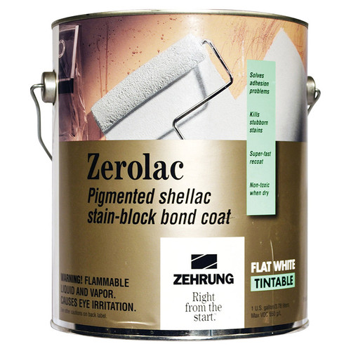 1 Gal Zinsser 10201 White Zehrung, Zerolac Pigmented Shellac Stain-Block Bond Coat