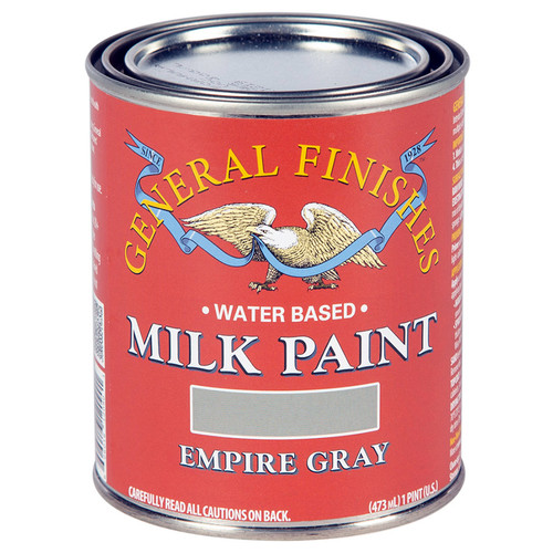 1 Pt General Finishes PEG Empire Gray Milk Paint Interior/Exterior Paint, Flat