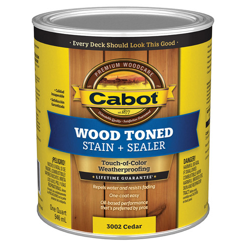 1 Qt Cabot 3002 Cedar Wood Toned Deck & Siding Stain
