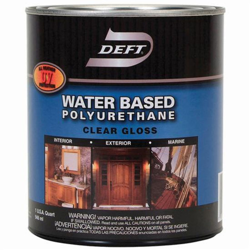 1 Qt Deft DFT257 Clear Water Based Polyurethane Water-Based Interior/Exterior Polyurethane Gloss