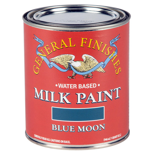 1 Qt General Finishes QBM Blue Moon Milk Paint Interior/Exterior Paint, Flat