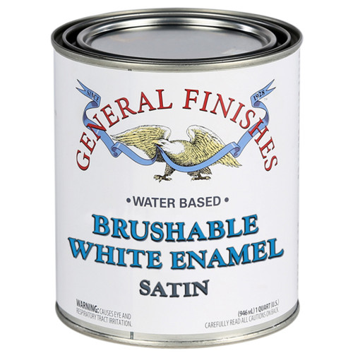 1 Qt General Finishes QES Brushable White Enamel Water-Based Coating
