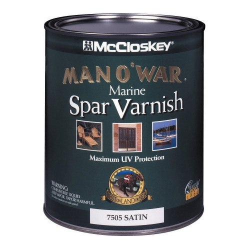 1 Qt McCloskey 7505 Clear Man O'war Marine Spar Varnish, Satin