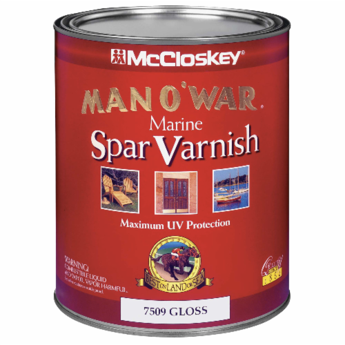 1 Qt McCloskey 7509 Clear Man O'war Marine Spar Varnish, Gloss