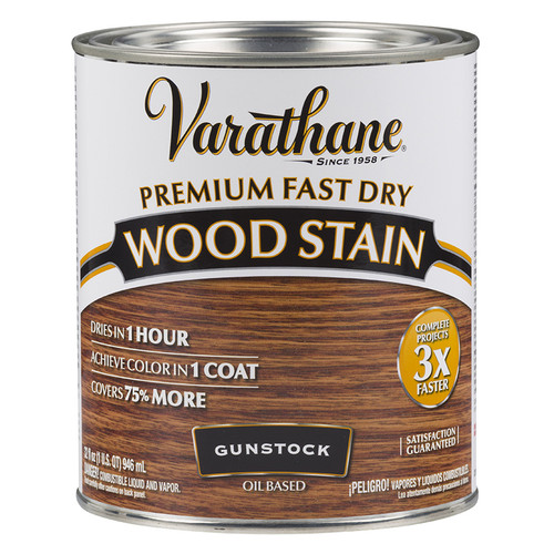 1 Qt Rust-Oleum 262007 Gunstock Varathane Premium Fast Dry Wood Stain