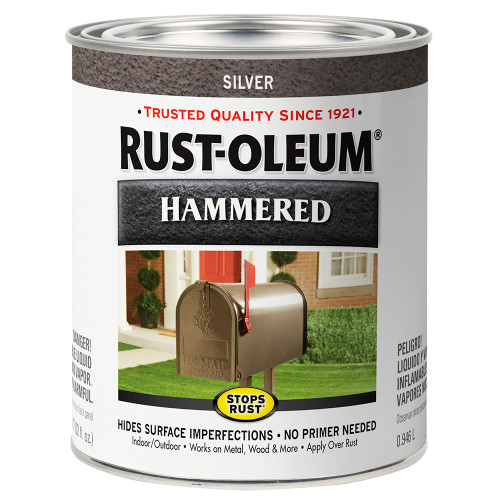 1 Qt Rust-Oleum 7213502 Silver Stops Rust Hammered Metal Finish