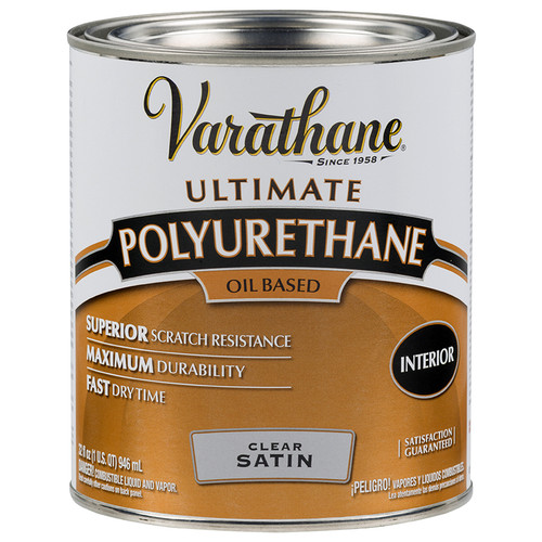 1 Qt Rust-Oleum 9141H Clear Varathane Oil-Based Interior Ultimate Polyurethane, Satin