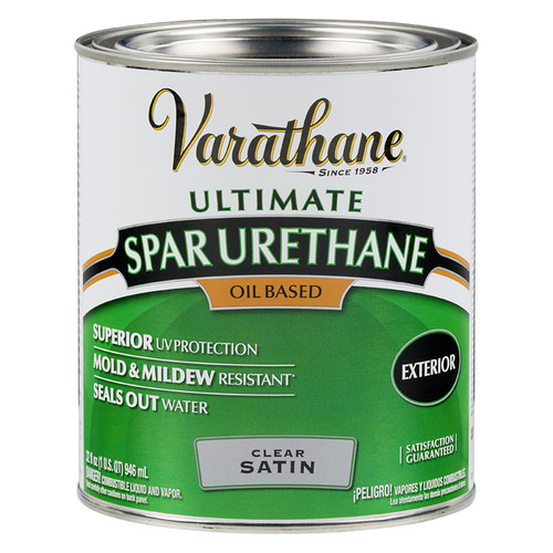 1 Qt Rust-Oleum 9341 Clear Varathane Oil-Based Spar Urethane, Satin