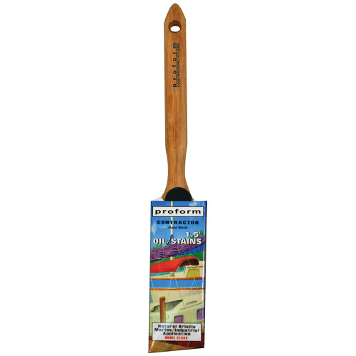 1-1/2" Proform C1.5AX White China Angled Cut Sash Paint Brush, Standard Handle