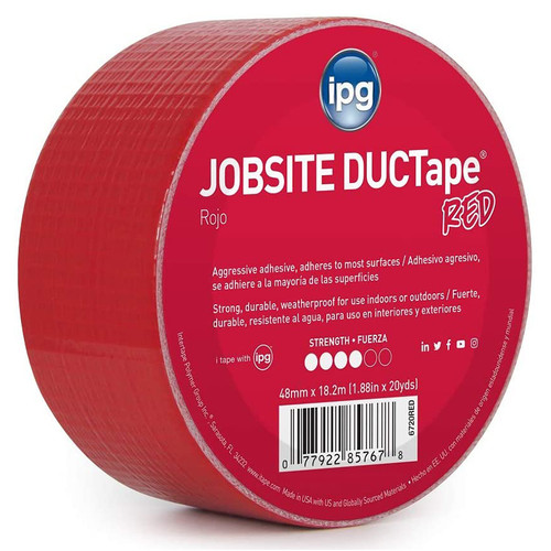 1.88" x 20 Yds Intertape 6720 Red Jobsite General Purpose Duct Tape Colored