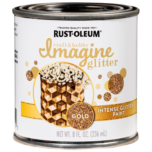1/2 Pt Rust-Oleum 345698 Gold Craft and Hobby Intense Glitter Paint