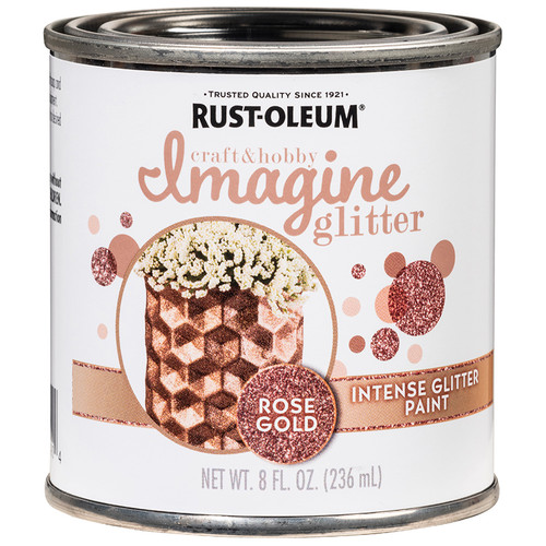 1/2 Pt Rust-Oleum 349200 Rose Gold Craft and Hobby Intense Glitter Paint