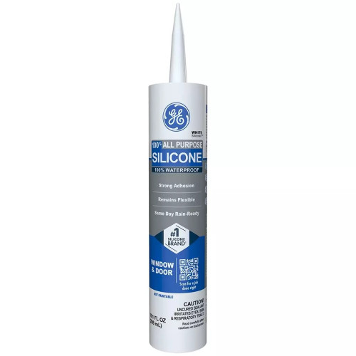 10.1 Oz GE 2749483 White Silicone 1 All Purpose Window and Door Sealant