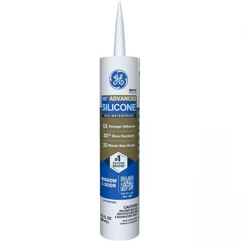 10.1 Oz GE 2811093 White Silicone 2 Advanced Window & Door Sealant