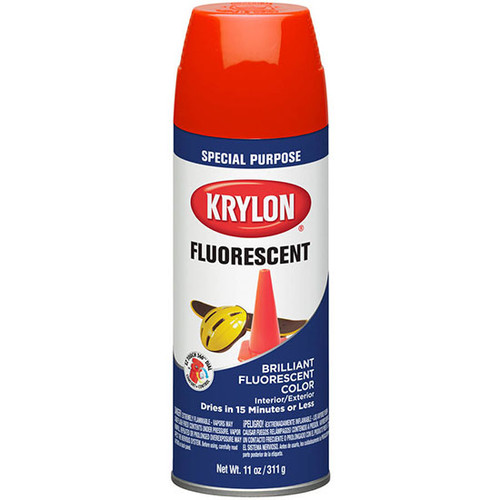 11 Oz Krylon K03101777 Red-Orange Professional Fluorescent Spray Paint