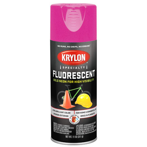 11 Oz Krylon K03105777 Cerise Pink Professional Fluorescent Spray Paint
