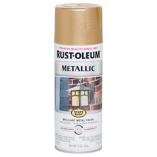 11 Oz Rust-Oleum 286524 Warm Gold Stops Rust Metallic Spray