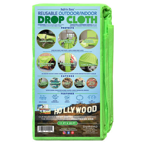 11' x 20' Dumond 11120 Safe 'n Easy Reusable Outdoor/Indoor Drop Cloth
