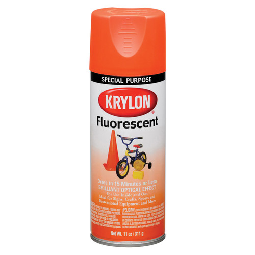 12 Oz Krylon K03102777 Yellow Orange Fluorescent Paint Spray Paint