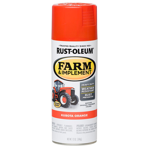 12 Oz Rust-Oleum 280142 Kubota Orange Specialty Farm & Implement Enamel Spray Paint