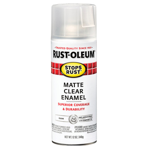 12 Oz Rust-Oleum 285093 Clear Stops Rust Protective Enamel Spray Paint, Matte