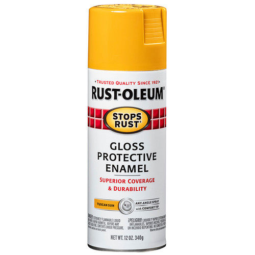 12 Oz Rust-Oleum 298537 Clear Stops Rust Protective Enamel Spray Paint, Gloss