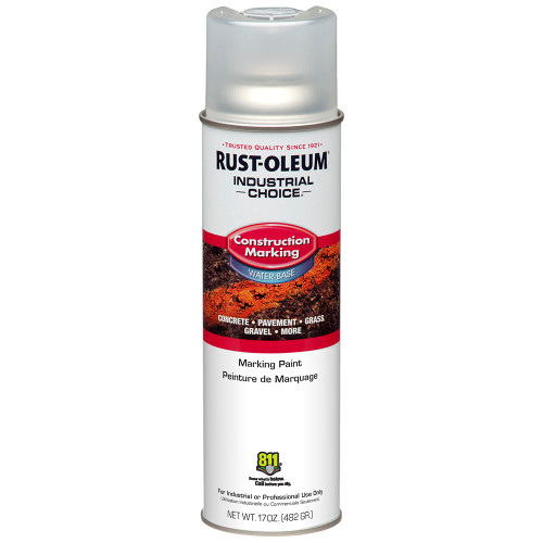 17 Oz. Rust-Oleum 264693 Clear Industrial Choice M1400 System Water-Based Construction Marking Spray Paint