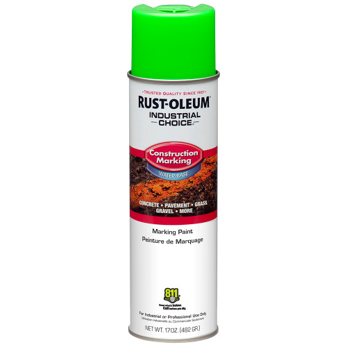 17 Oz. Rust-Oleum 264700 Fluorescent Green Industrial Choice M1400 System Water-Based Construction Marking Spray Paint