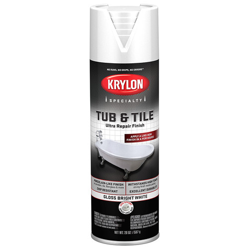 20 Oz. Krylon K04502007 Bright White Specialty Tub & Tile Ultra Repair Finish Spray