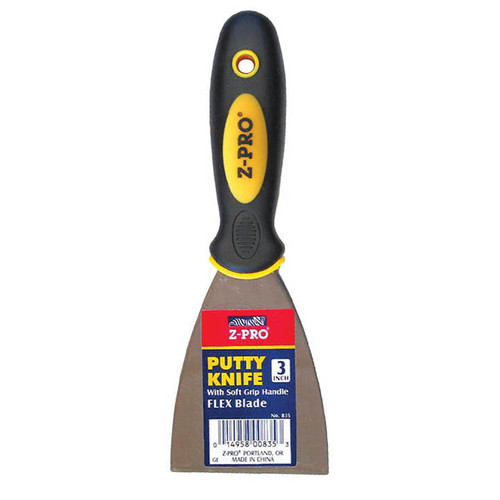 3" Premier 835 Z-Pro Putty Knife Flex, Soft Grip Handle