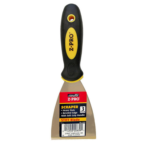 3" Premier 839 Z-Pro Putty Knife Stiff, Soft Grip Handle