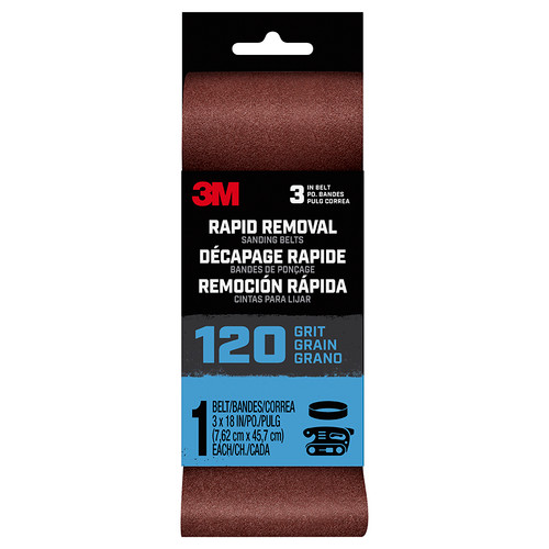 3" x 18" 3M Belt3x181pk120 Rapid Removal Power Sanding Belt, 120-Grit