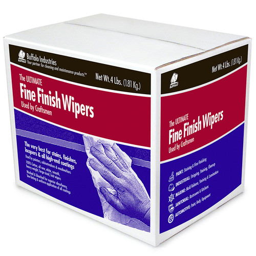 4 Lb Buffalo 12036 White Ultimate Fine Finish Wipers New Cloth Rags, Boxed