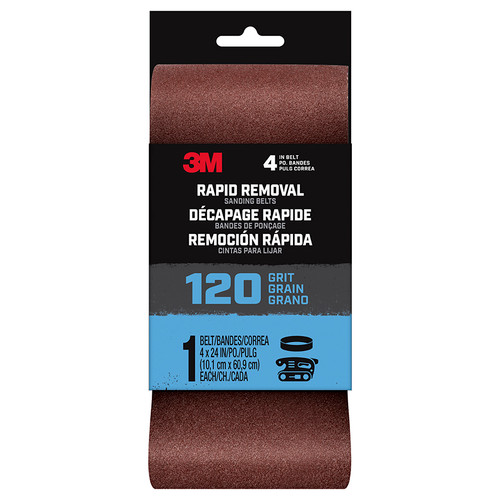4" x 24" 3M Belt4x241pk120 Rapid Removal Power Sanding Belt, 120-Grit