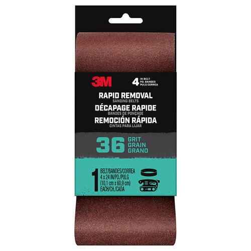 4" x 24" 3M Belt4x241pk36 Rapid Removal Power Sanding Belt, 36-Grit