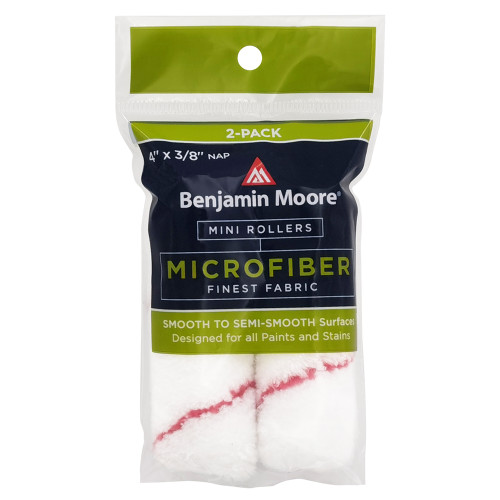 4" x 3/8" Nap Benjamin Moore U66200-018 Microfiber Mini Roller Cover, 2-Pack