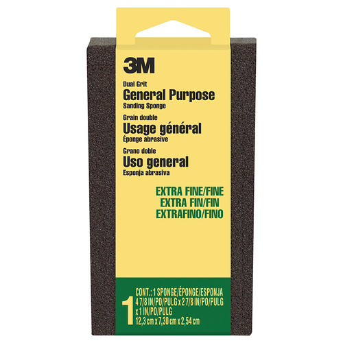 4-7/8" x 2-7/8" 3M DSXF-F All Purpose Sanding Sponge, Large Area, Extra Fine/Fine