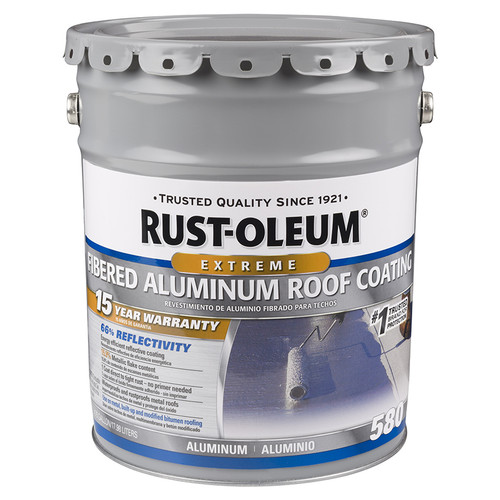 4.75 Gallon Rust-Oleum 301995 Bright Aluminum Roofing 580 Extreme Fibered Aluminum Roof Coating