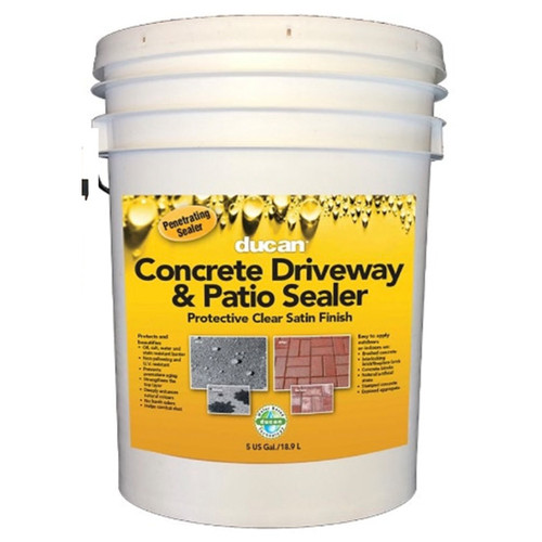 5 Gal Ducan Products 180D10120 Clear Concrete Sealer Premium Concrete Driveway & Patio Sealer, Satin
