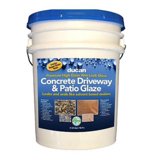 5 Gal Ducan Products 180D10720 Clear Concrete Glaze Premium Concrete Driveway & Patio Glaze, High Gloss