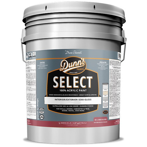 5 Gal Dunn-Edwards Light Base Dunn's Paints Select Interior and Exterior Multi-Purpose Semi-Gloss Paint