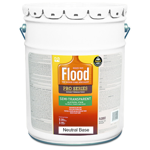 5 Gal Flood FLD802 Neutral Base Pro Series Semi-Transparent Alkyd/Oil Stain