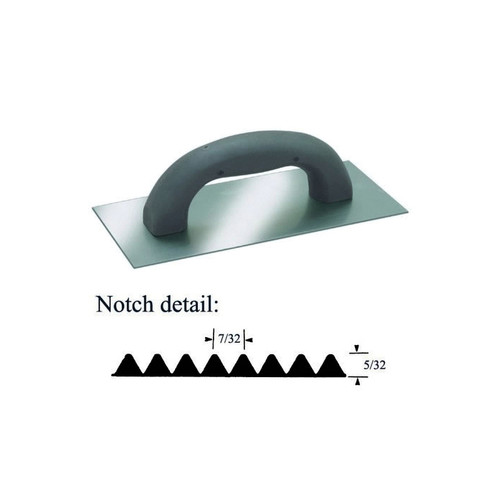 7/32” x 5/32” Allway SNTV2 SNT-Series Soft Grip V-Notch Trowel