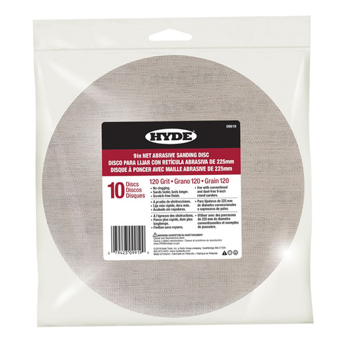 9" Hyde 09921 Hyde Disc Abrasive Sanding Net, 180 Grit, 10 pack